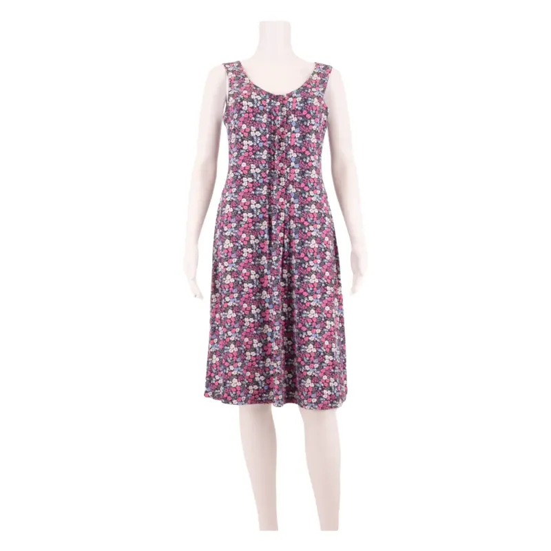 CREW CLOTHING Womens Day Dress Pink Viscose Floral Sleeveless Knee Length UK 12