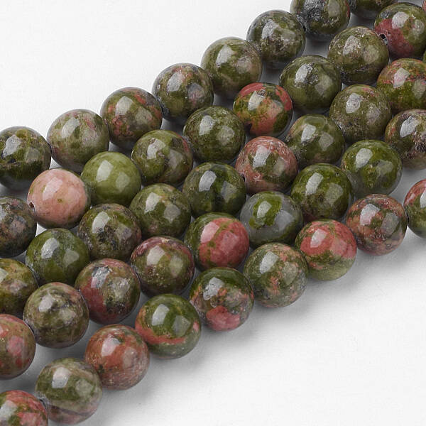 Natural Unakite Bead Strands