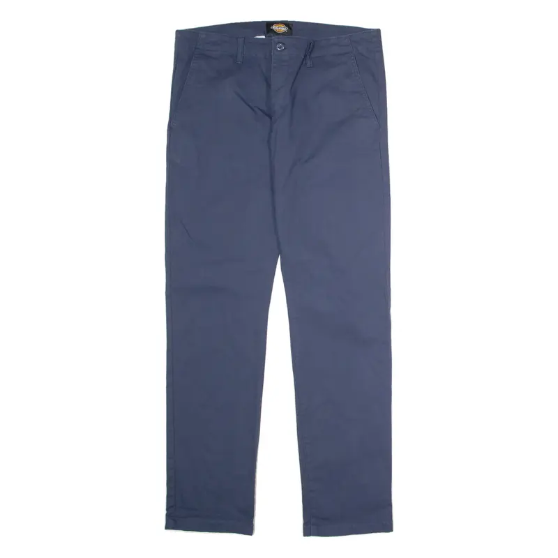 DICKIES Workwear Mens Twill Trousers Blue Regular Straight W36 L32