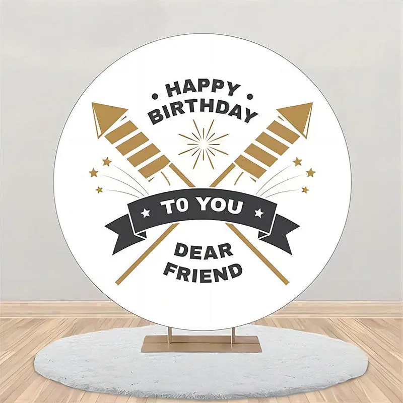 Dear Friend Spark Simple Round Birthday Backdrop - Aperturee