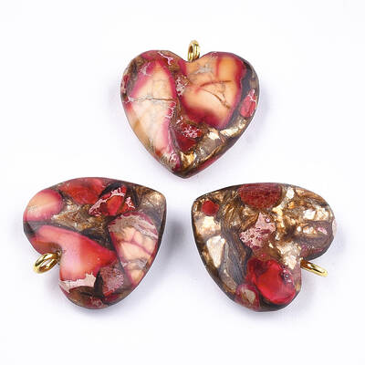 Assembled Bronzite and Imperial Jasper Pendants