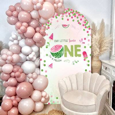 Red Green Dots Watermelon 1st Birthday Arch Backdrop