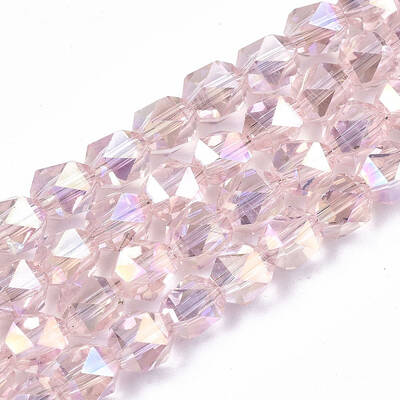 Electroplate Transparent Glass Beads Strands