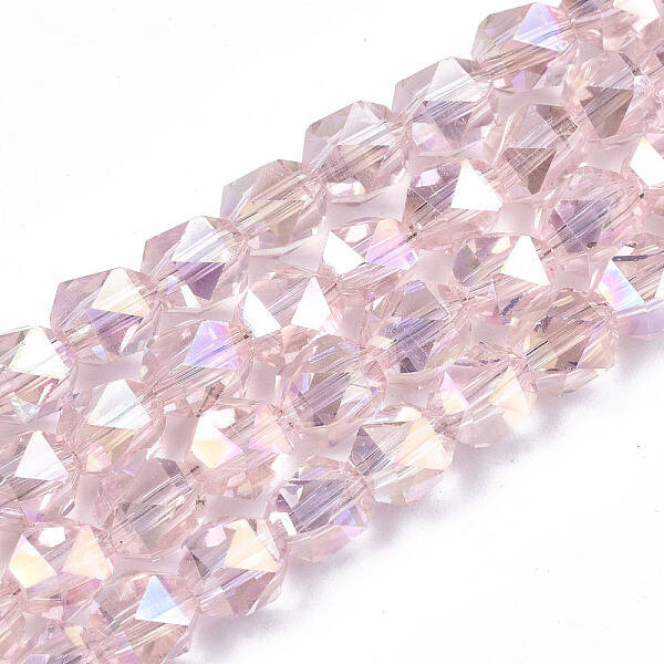 Electroplate Transparent Glass Beads Strands