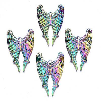 Rack Plating Rainbow Color Alloy Big Pendants
