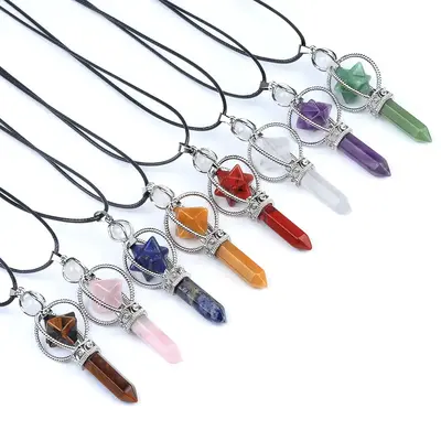 Merkaba Star Natural Crystal Pendant Gorgeous Stone Bead Beads Gemstone Jewelry Energy Healing Love Girlfriend Boyfriend Souv...