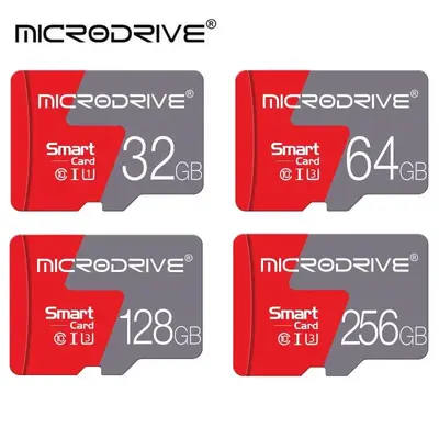 MICRODRIVE 32GB 64GB 128GB 256GB Micro SD Card, 1 Count Class 10 U3 Memory Card with SD Adapter, Camera Accessories for Smart...
