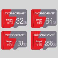MICRODRIVE 32GB 64GB 128GB 256GB Micro SD Card, Class 10 U3 Memory Card with SD Adapter, Camera Accessories for Smartphone, C...