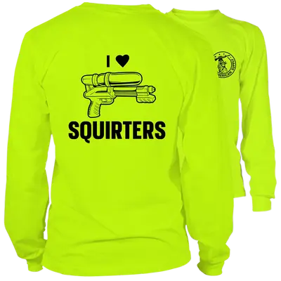 I Love Squirters - Long Sleeve Safety Yellow Hi-Vis