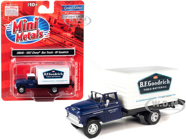 1957 Chevrolet Box Truck Dark Blue with White Top \