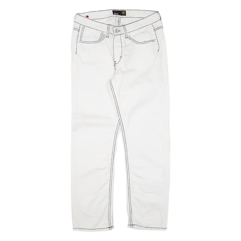 SMOG Mens Trousers White Slim Straight W32 L30