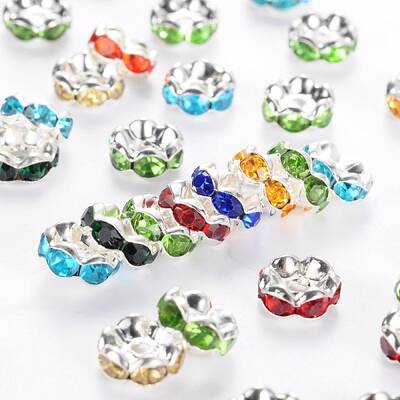 Brass Grade A Rhinestone Spacer Beads