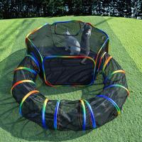LUCKITTY Outdoor Rainbow Cat Enclosures Playground,Outside House for Indoor Cats Include Portable Cat Tent with Circle Cat Tu...