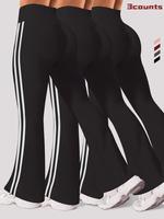 Women's Side Stripe High Waist Sports Flare Leg Leggings, Casual Comfy Breathable Bell Bottom Trousers for Yoga Gym Workout R...