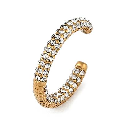 Ion Plating(IP) 304 Stainless Steel Ring with Rhinestones