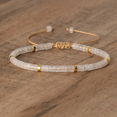 Natural Quartz Crystal Beaded Braided Bracelets