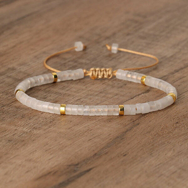 Natural Quartz Crystal Beaded Braided Bracelets
