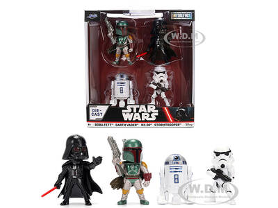 Set of 4 Diecast Figures Star Wars Movie Franchise Metalfigs Series Diecast Models by Jada
