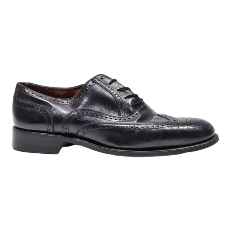 BALLY Brogue Shoes Black Leather Mens UK 8.5
