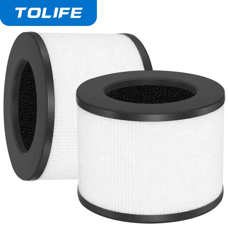 TOLIFE 2 Pack Replacement Filter Compatible with TZ-K1 Air Puri-fier, FreAire & AROEVE MK01/06 Air Purifi-ers, 3-in-1 H13 HEP...
