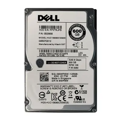 8WP8W Dell 600GB 6Gb/s SAS 10000 2.5-Inch Hard Drive