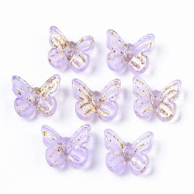Transparent Spray Painted Glass Charms