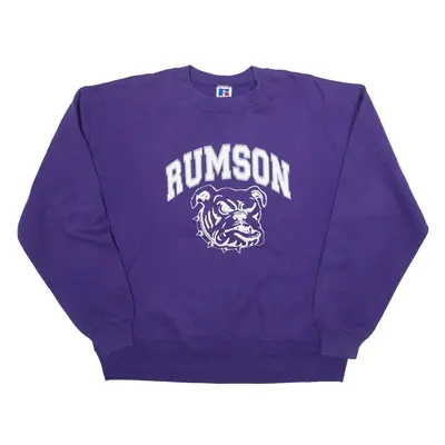 RUSSELL ATHLETIC Rumson Bulldog USA Sweatshirt Purple Womens XL