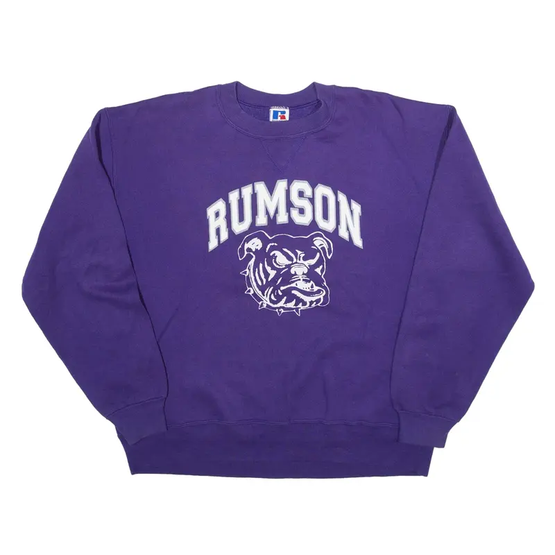 RUSSELL ATHLETIC Rumson Bulldog USA Sweatshirt Purple Womens XL
