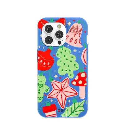 Electric Blue Festive Flair iPhone 14 Pro Case
