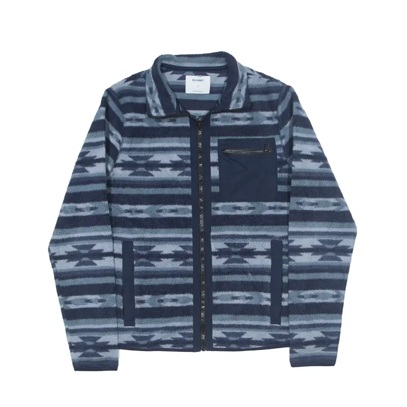 OLD NAVY Fleece Jacket Blue Fair Isle Mens S