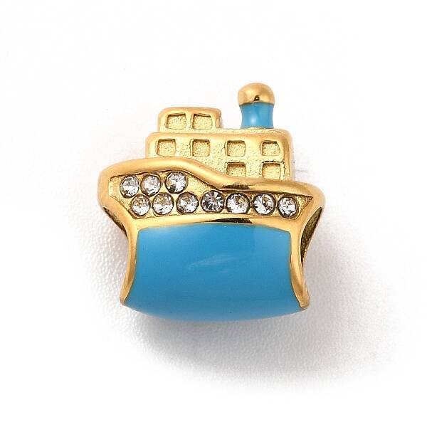 Ion Plating(IP) 304 Stainless Steel Enamel European Beads