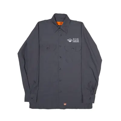 RED KAP Worker Shirt Grey Long Sleeve Mens S