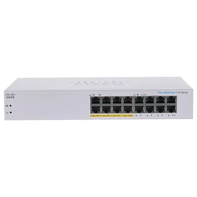 Cisco CBS110-16PP-NA | Business 110 Series 8 x RJ-45 Ports PoE 10/100/1000Base-T 8 x RJ-45 Ports Layer 2 Unmanaged Rack-mount...