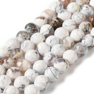 Dyed & Heated Natural Fire Crackle Agate Beads Strands