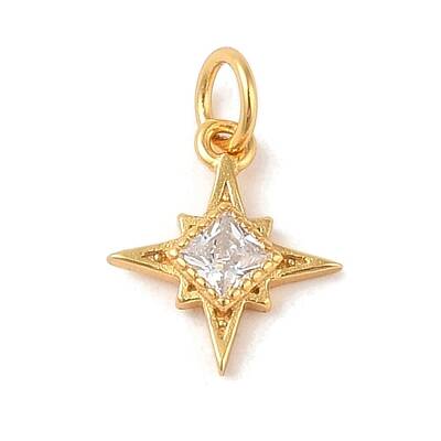 925 Sterling Silver Pave Clear Cubic Zirconia Star Charms