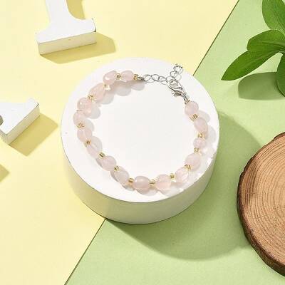 Natural Rose Quartz Beads Bracelets for Women