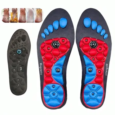 Magnetic Massage Shoe Insoles, 1 Pair Unisex Acupoint Stimulation, Shock Absorbent Arch Support Inserts, Fashionable Non-brai...