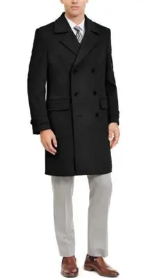 Big and Tall Peacoat - Mens Big and Tall Peacoat - Black