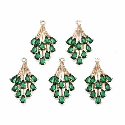 Brass Micro Pave Cubic Zirconia Pendants