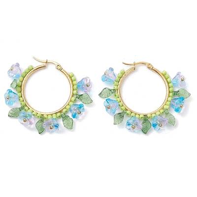 Glass Hoop Earrings