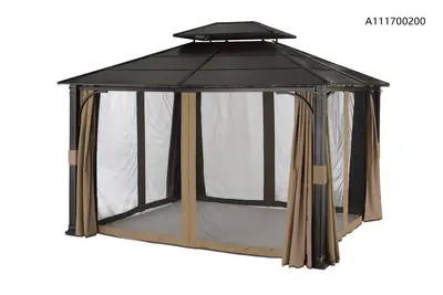For Living Fabric Outdoor/Patio Gazebo Walls & Netting for Essex Gazebo, 135x113x85-in