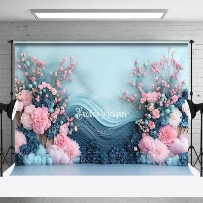 Aperturee Elegant Pink Floral Fine Art Wedding Photo Backdrop, 3X2FT(1MX0.6M), 14 USD, wedding backdrops, ENHD2J64-M
