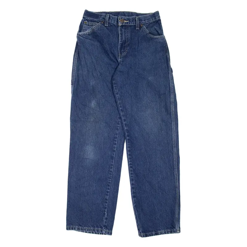 DICKIES Carpenter Workwear Womens Jeans Blue Relaxed Straight W26 L29