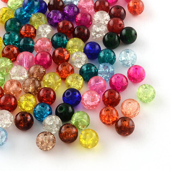 Transparent Crackle Glass Beads