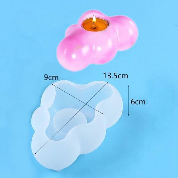 DIY Silicone Cloud Shape Tealight Candle Holder Molds