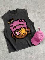 Men's Cartoon Print Tank Top, Regular Fit Casual Fashion Sleeveless Vest Top for Summer, Men's Clothes for Daily Wear, Clothi...