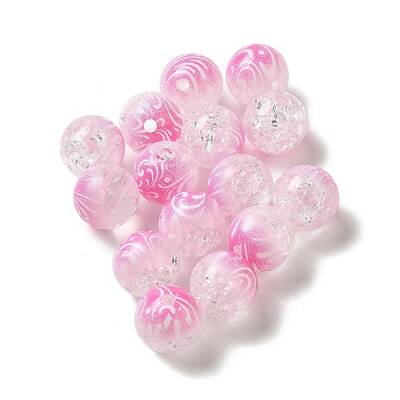 Duotone Spray Painted Crackle Acrylic Beads