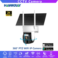 [Hawkray] Solar Security Camera with Spotlight, PIR Motion Detection, Color Night Vision, and Two-Way Talk 2K FHD WiFi CCTV I...