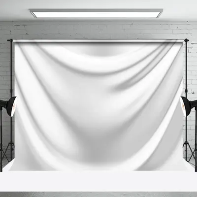 Luxury White Drape Glossy Silk Photo Booth Backdrop - Aperturee