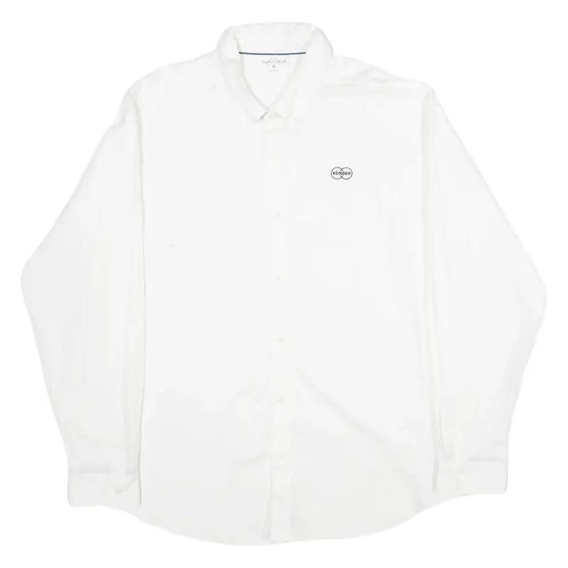 NAUTICA Korber Mens Formal Shirt White Long Sleeve XL